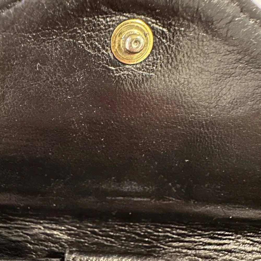 CHANEL Black Quilted Wallet with Envelope Design